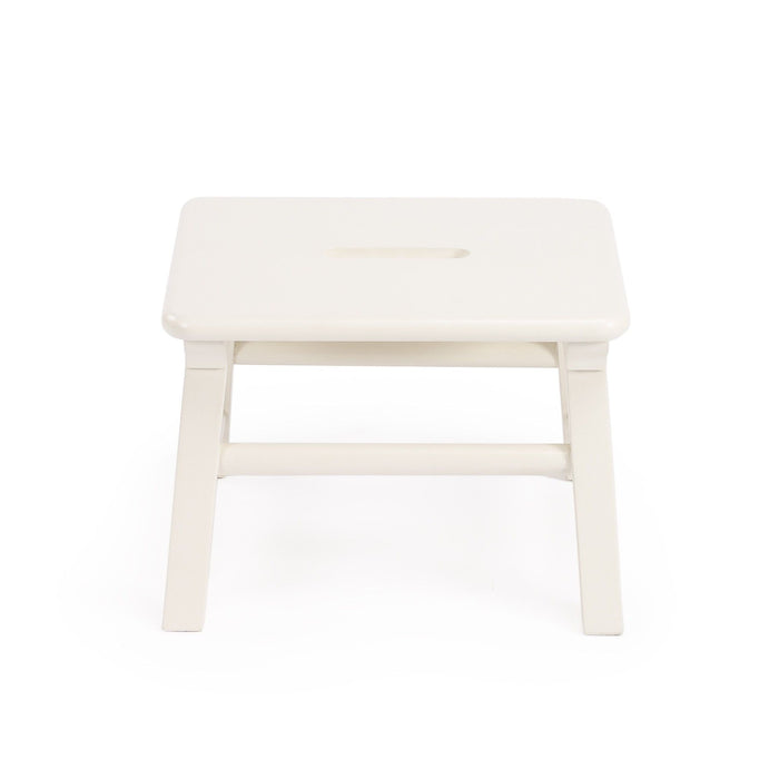 Manufactured Wood Backless Chair - White
