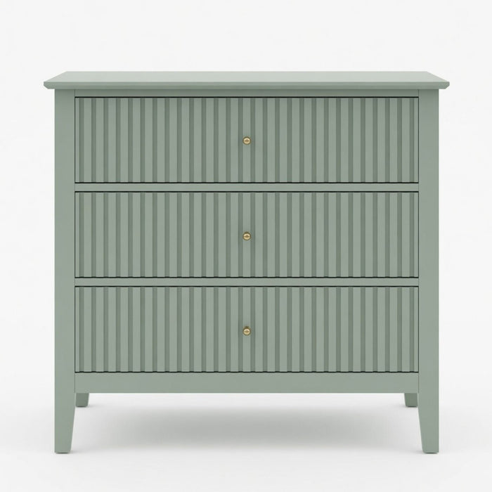 Fluted 3 Drawer Nightstand With Soft Close Slides Home Essentials