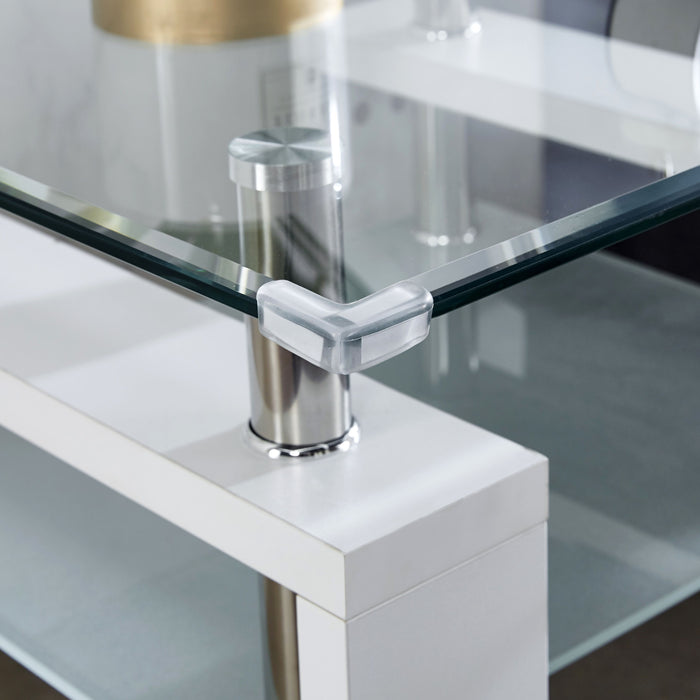 Clear Glass Top Side Table, End Table, Modern Design For Home