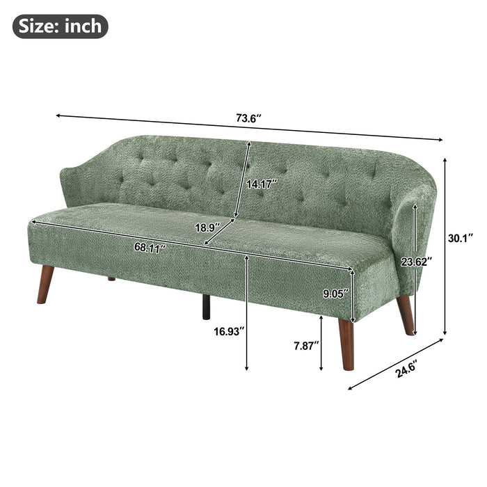 3 Seater Tufted Upholstered Couch Comfy Living Room Sofa Noble House