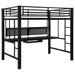 Ranier - Full Workstation Loft Bed, Full Length Desk, Safety Rails And Storage Shelves - Black Furniture Max