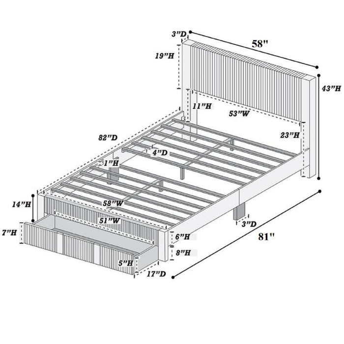 Contemporary Bed & Storage Drawer Home Essentials