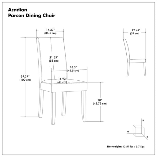 Acadian - Parson Dining Chair (Set of 2) - Tanners Brown Simpli-Home