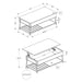 Contemporary Coffee Table, Lift Top, Rectangular 8th Street