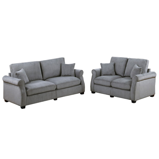 Contemporary 2 Piece Sofa Set With Matching Pillows Home Essentials