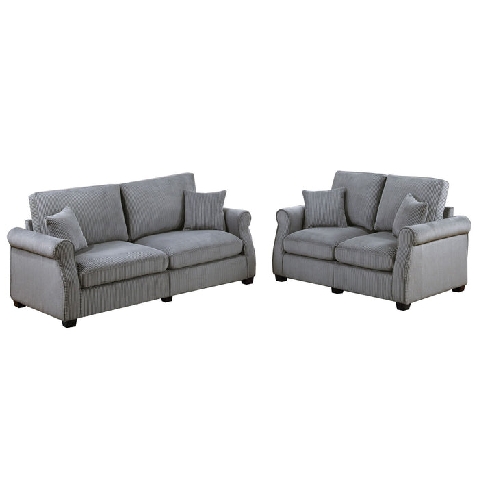 Contemporary 2 Piece Sofa Set With Matching Pillows Home Essentials