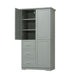 Tall And Wide Storage Cabinet With Doors For Bathroom Or Office, 3 Drawers - Gray Hearth and Haven