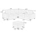 Sectional Set With Reversible Loveseat, USB Console, Corner Wedge & Ottoman Home Essentials