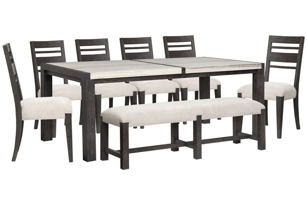Plum Creek - 8 Piece Rectangular Dining Table Set Magnussen Furniture