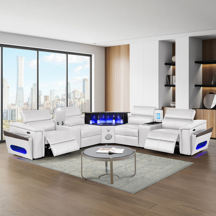 Nova - Sectional With Bluetooth Speaker, LED And Lifting Wine Cabinet Matrix Furniture Group