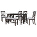 6 Piece Family Dining Room Set, Space Saving Foldable Table And 4 Chairs With Bench Hearth and Haven