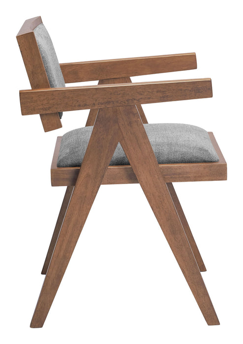 Delhi - Dining Chair (Set of 2) - Gray / Walnut Zuo Modern