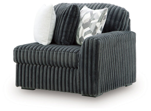 Midnight-Madness - RAF Corner Chair - Gunmetal Signature Design by Ashley®