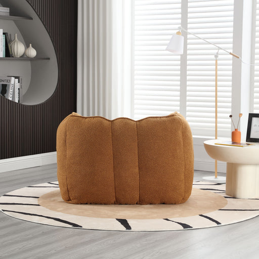Soft Bean Bag Chair With High Resilient Foam (Chips) - Khaki / Yellow Home Essentials