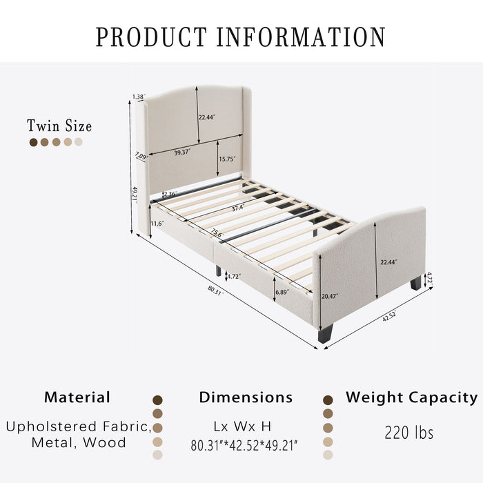 Platform Bed Frame With Tall Headboard And High Footboard Home Essentials