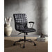 Barack - Office Chair - Vintage Black Top Grain Leather & Aluminum ACME