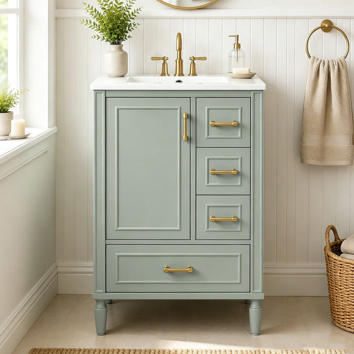 Modern Bathroom Vanity With Sink, Soft Close Doors, 3 Drawers Hearth and Haven