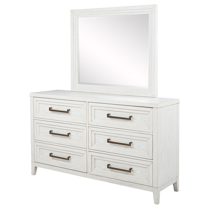 6 Drawer Dresser & Mirror - White Furniture Max