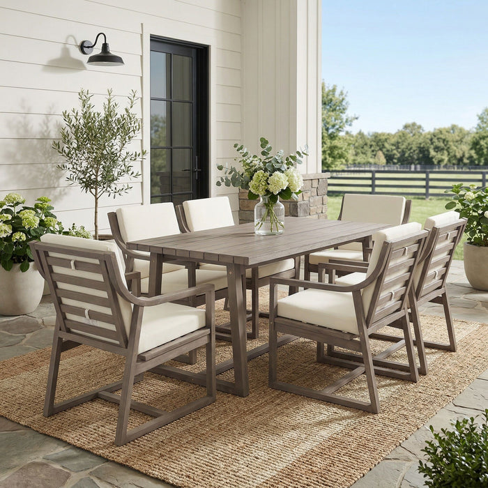 7 Piece Modern Outdoor Dining Set, Patio Furniture Hearth and Haven