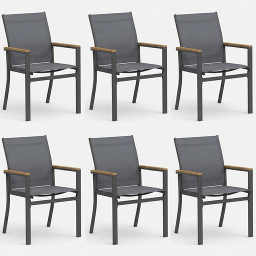 Outdoor Patio Chairs, Ergonomic (Set of 6) - Gray Home Essentials