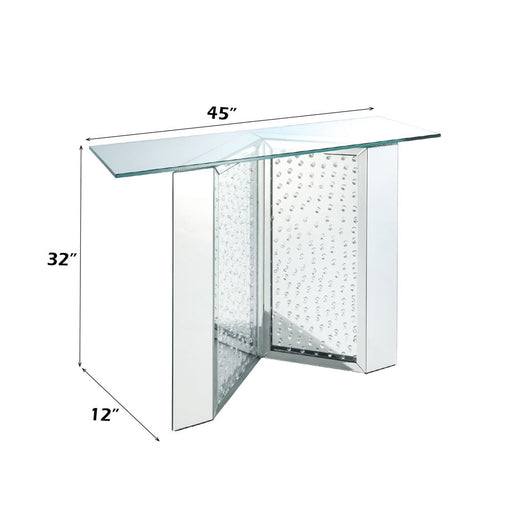 Nysa - 45" X 32" Console Table - Mirrored & Faux Crystals ACME