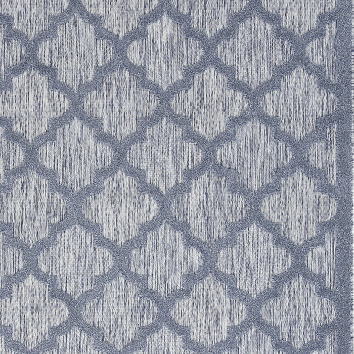 5' X 7' Ikat Indoor / Outdoor Area Rug - Denim Blue