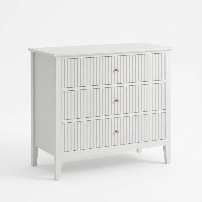 3 Drawer Nightstand, Wide With Soft Close Slides - White Home Essentials