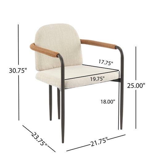 Modern Dining Chair Set With Durable Iron Frame And Comfortable Fabric Upholstery Noble House