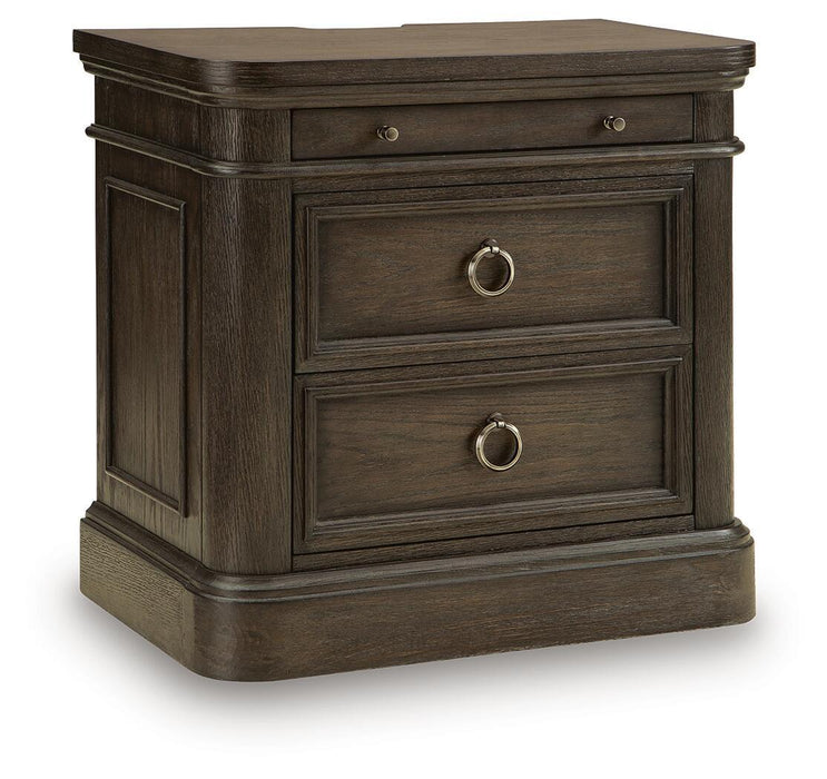 Wickenger - Two Drawer Night Stand - Dark Brown Signature Design by Ashley®