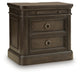 Wickenger - Two Drawer Night Stand - Dark Brown Signature Design by Ashley®
