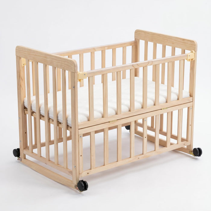 Portable Bedside Bassinet With 3 Adjustable Heights, Mini Crib For Newborns - Natural Wood Home Essentials
