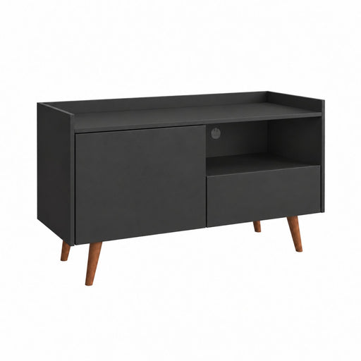 TV Stand For TVs Up To 45" With Open Storage Shelf, Cable Management, 1 Door And 1 Drawer Home Essentials