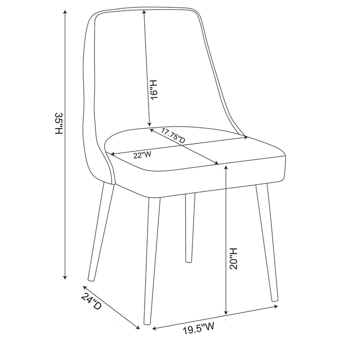 Curved Back Side Chair (Set of 2) Furniture Max