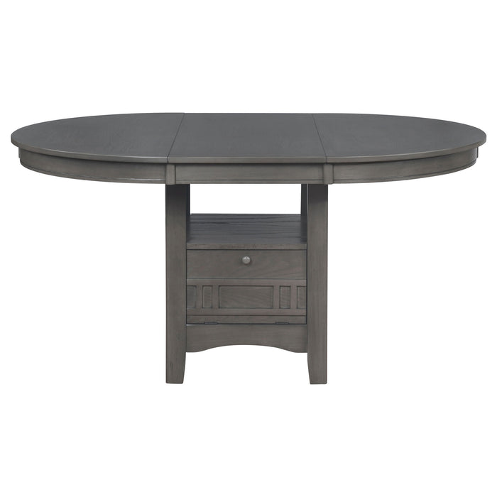 Lavon - Oval Extension Leaf Dining Table With Built In Storage - Gray Furniture Max