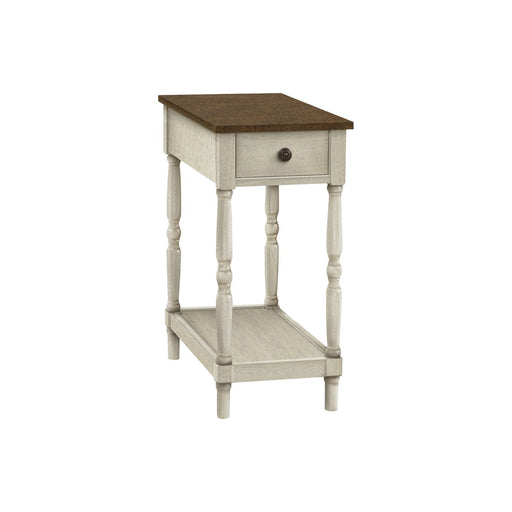 Accent End Table, 2 Tier, Storage Drawer, Traditional Stylish Design 8th Street