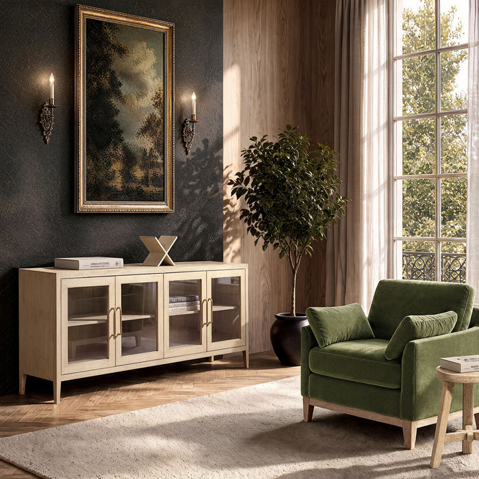 Marlowe - Glass Door Sideboard - White Jennifer Taylor Home
