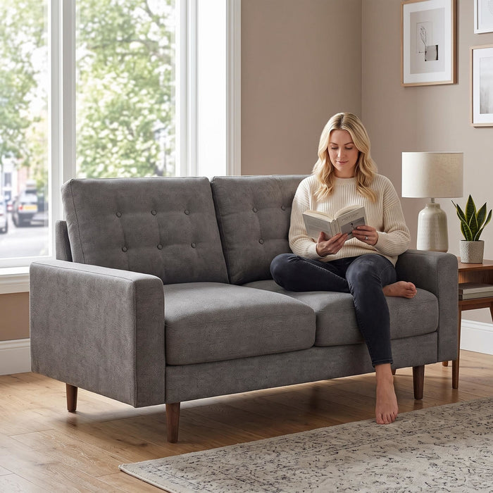 Loveseat Sofa, Tufted Back Upholstered 2 Seat Couch US Pride