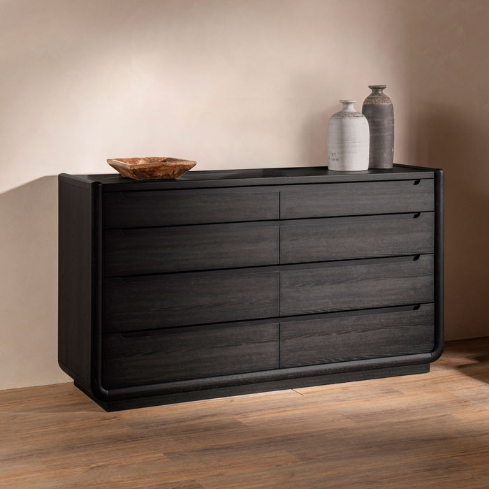Bangor - 8 Drawer Bedroom Dresser Cabinet - Black Furniture Max