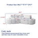 V - Shaped Modular Sofa Set & 3 Pillows And 2 Curved Ottomans For Living Rooms - Black Home Essentials