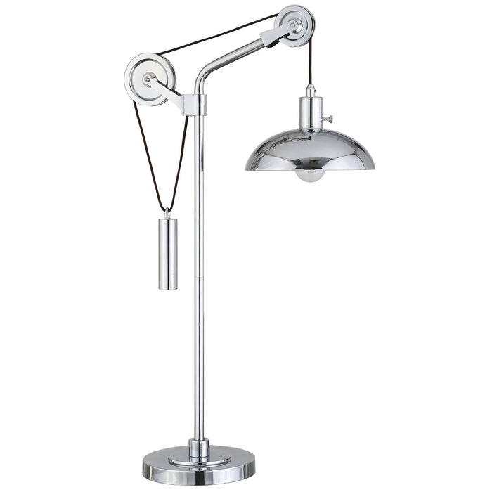 Metal Adjustable Desk Table Lamp With Nickel Dome Shade - Silver