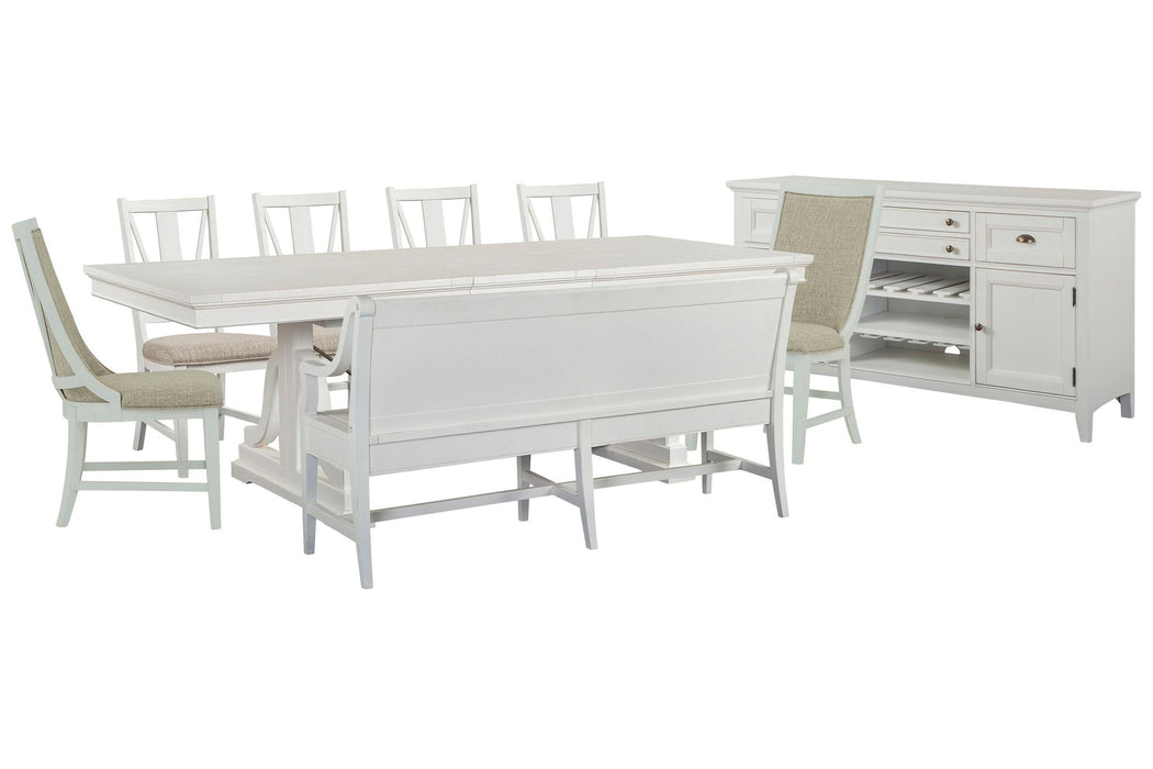 Heron Cove - Extendable Trestle Dining Table Set Magnussen Furniture