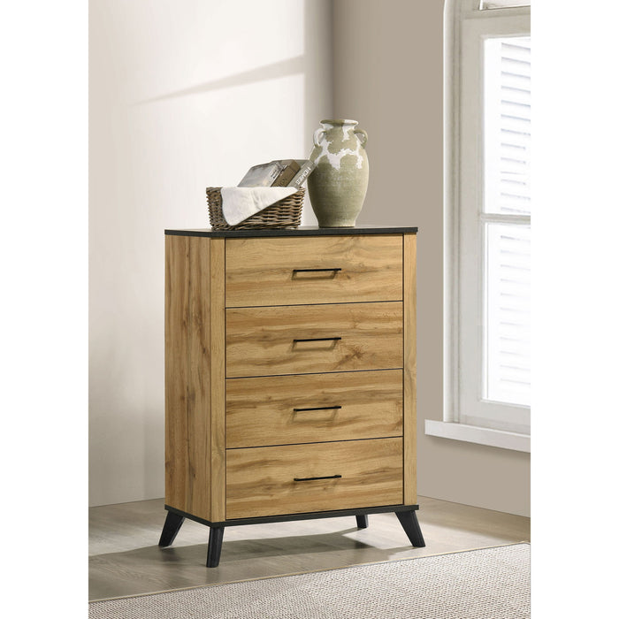 Georgina - 4 Drawer Bedroom Chest - Natural Wood Furniture Max