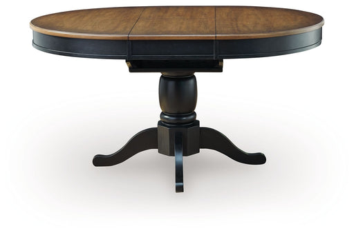 Clorazi - Oval Dining Room Butterfly Extension Table - Black / Brown Signature Design by Ashley®