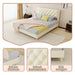 Upholstered Bed With Tufted Headboard Home Essentials
