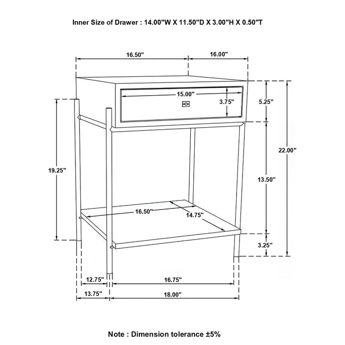 1 Drawer Accent Table With Bottom Shelf - Brown Furniture Max