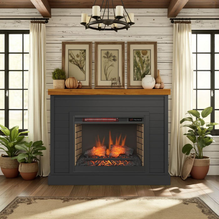 48" Fireplace With Mantel Home Essentials