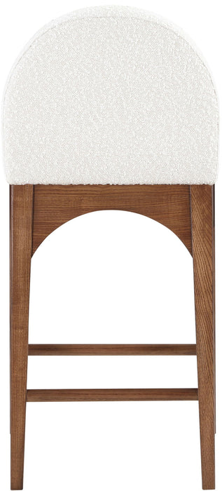 Waldorf - Boucle Stool With Brown Legs Meridian Furniture