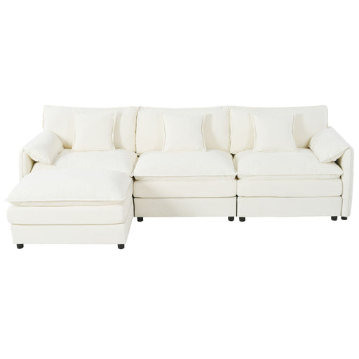 Modern Comfy Deep Seat Modular Sectional Sofa Cloud Couch With Ottoman Home Essentials