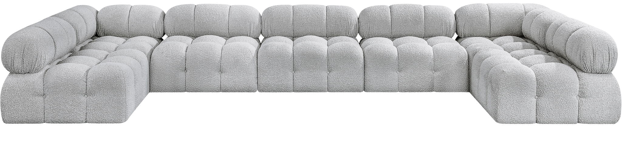 Ames - 7 Piece Boucle Fabric Modular Sectional Meridian Furniture