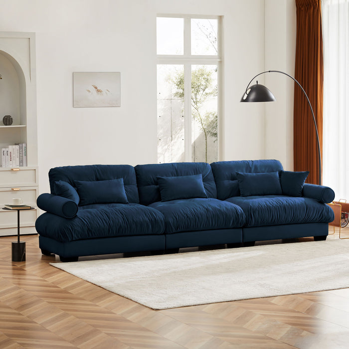 Modern Oversize Sofa With Cloud Like Comfort, Featuring Waist And Throw Pillows Home Essentials